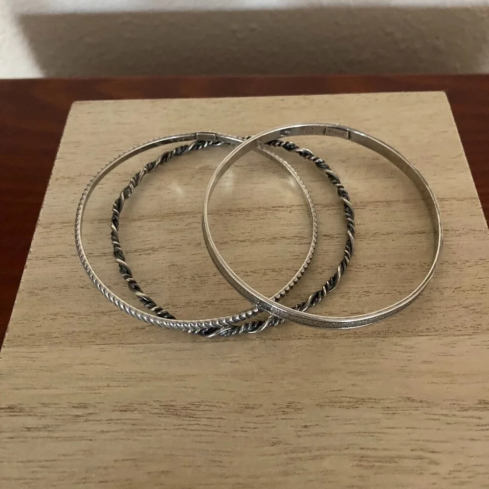 Bracelets Vintage Sterling set of 3 bangle bracelets. All unique. - Picture 3 of 3